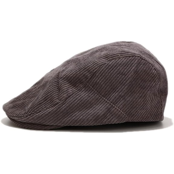 YooGuoGuo Unisex Corduroy Flat Newsboy Cap with Snap Button Vintage Driving Hat for Women Men