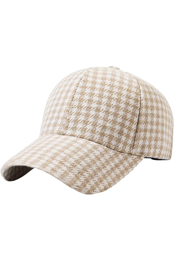 Unisex Fall Winter Plaid Print Baseball Caps Adjustable Checked Print Dad Hat Trucker Hats for Men Women Outdoor