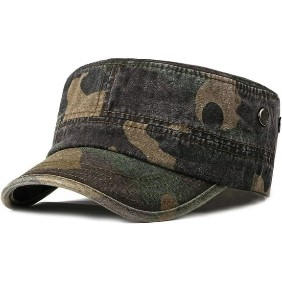 YooGuoGuo Unisex Military Army Hat Men Women Baseball Cap Flat Top Cap Adjustable Camo Cadet Cap