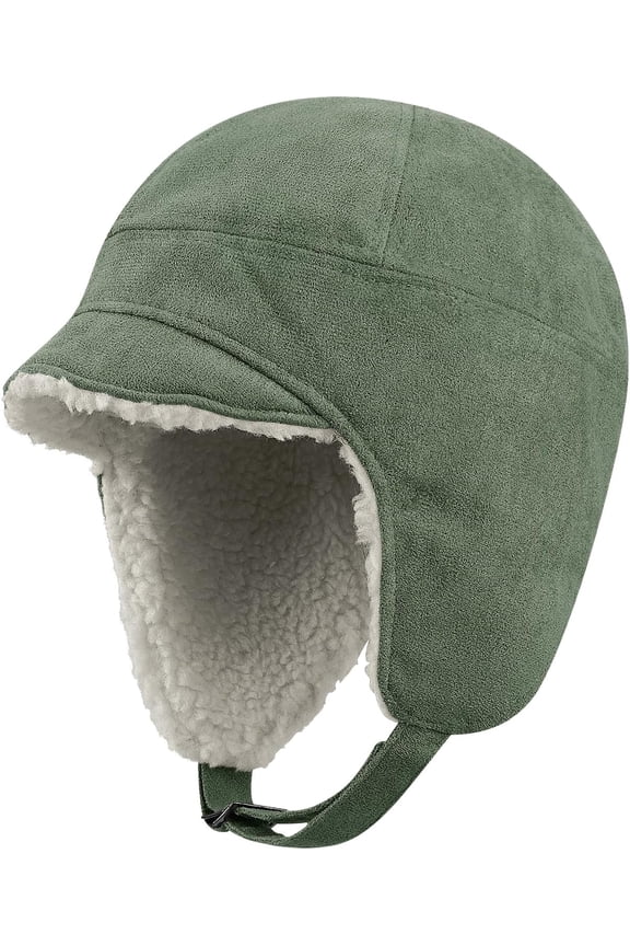 Unisex Trapper Hat Fleece Winter Warm Trooper Ski Hat Visor Ear Flap Hat Russian Ushanka Cap