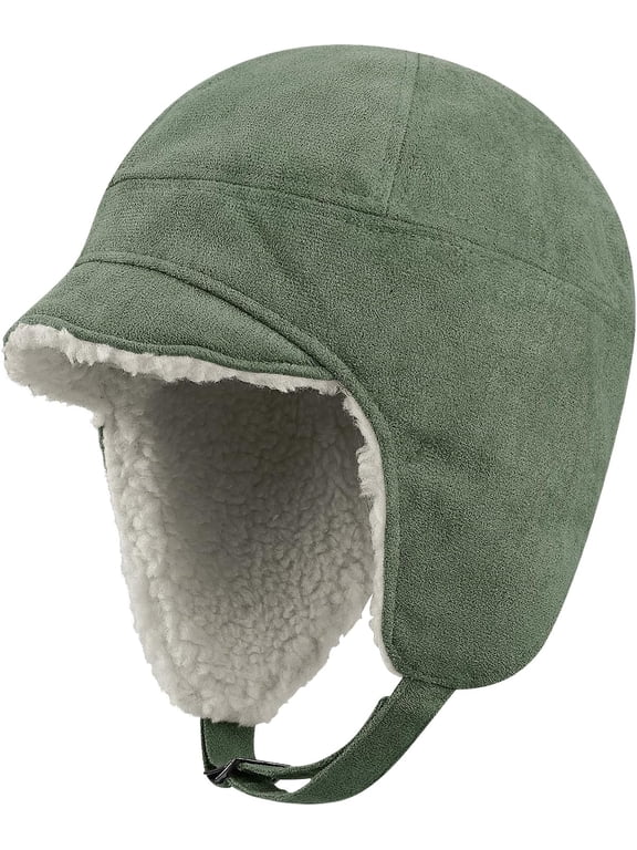 Unisex Trapper Hat Fleece Winter Warm Trooper Ski Hat Visor Ear Flap Hat Russian Ushanka Cap