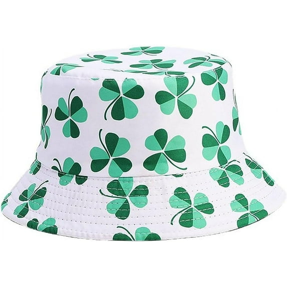 YooGuoGuo Unisgen St Patrick's Day Lucky Clover Fisherman Hat Double-Sided Strap hat Spring Sun hat Sun hat Outdoor hat