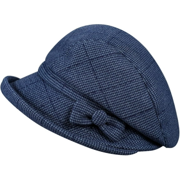 YooGuoGuo Vintage Bownot Bowler Hats for Women Autumn Fashion Tweed Top Hats Slouchy Short Brim Felt Derby Hat(Several Colors)