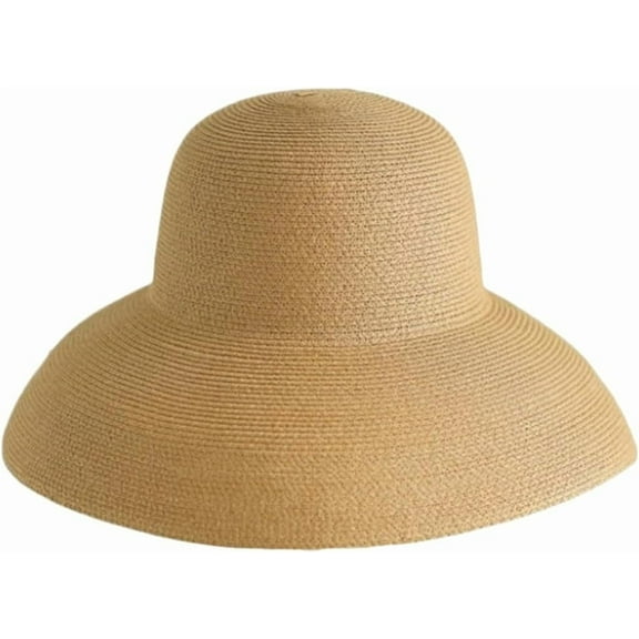 YooGuoGuo Vintage Cloche Hat for Women Wide Brim Beach Cap Sun Protection Straw Hats Foldable Packable Sun Hat Travel Daily Wear