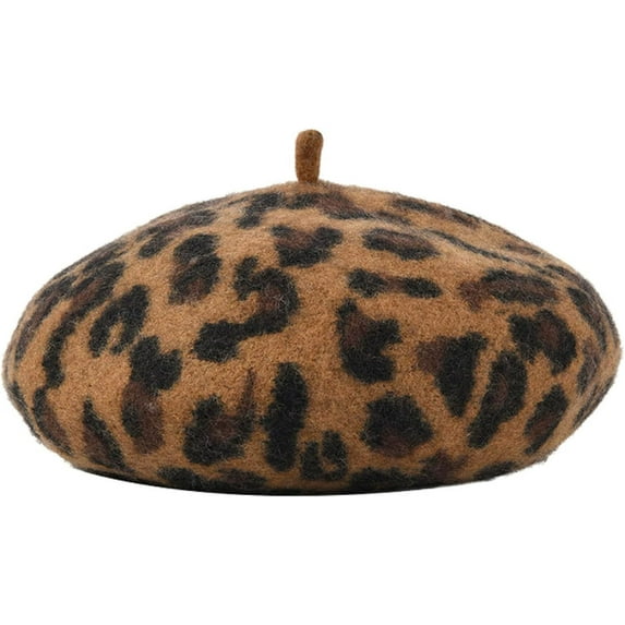 YooGuoGuo Warm Wool Beret Hats for Women Thick Leopard Berets Female Wool Beret Cap Autumn Winter Hat