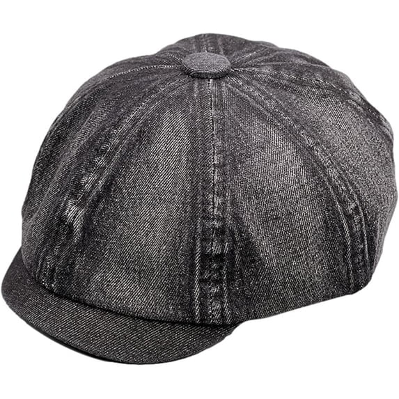 YooGuoGuo Washed Denim Newsboy Cap 8 Panel Baker Boy Flat Hat Driving Jean Painter Beret