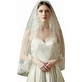 thumbnail image 1 of YooGuoGuo Wely 1 T Fingertip Length Glitter Lace Pearl Wedding Bridal Veil With Metal Comb F44, 1 of 6