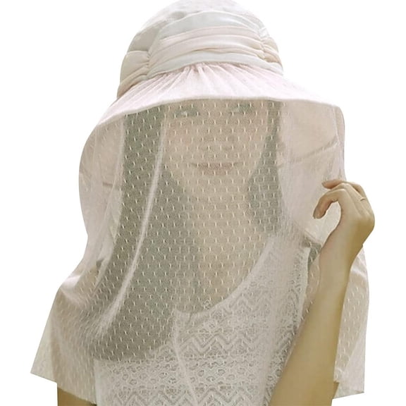 YooGuoGuo Wide Brim Sun UV Protection Sunhat with Mesh Veil Head Net Hat