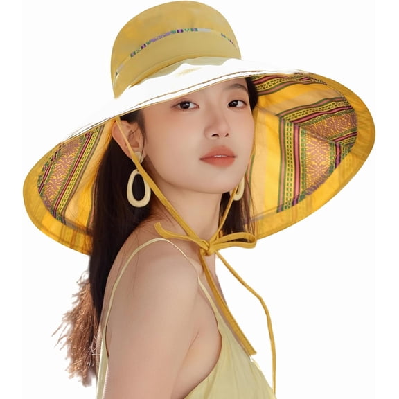 YooGuoGuo Wide Brim Women Summer Sun Floppy Hat Beach Bucket Fishing Hats Reversible Packable Outdoor UV Protection