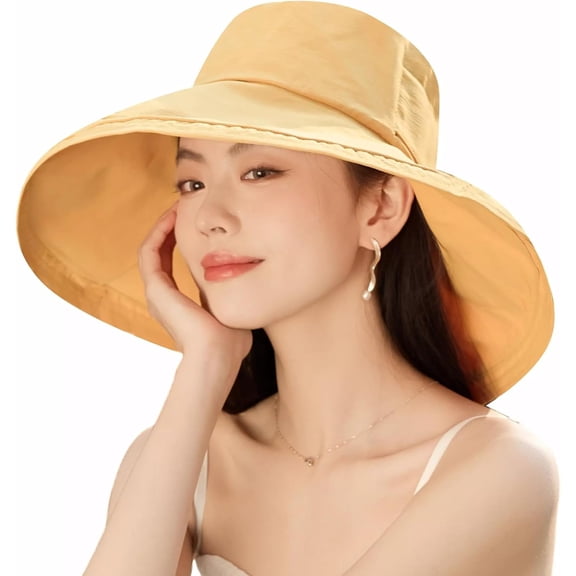 YooGuoGuo Wide Brim Women Sun Hat Summer Beach Bucket Fishing Hats Metal Wired Edge Packable UV Protection for Hiking Garden