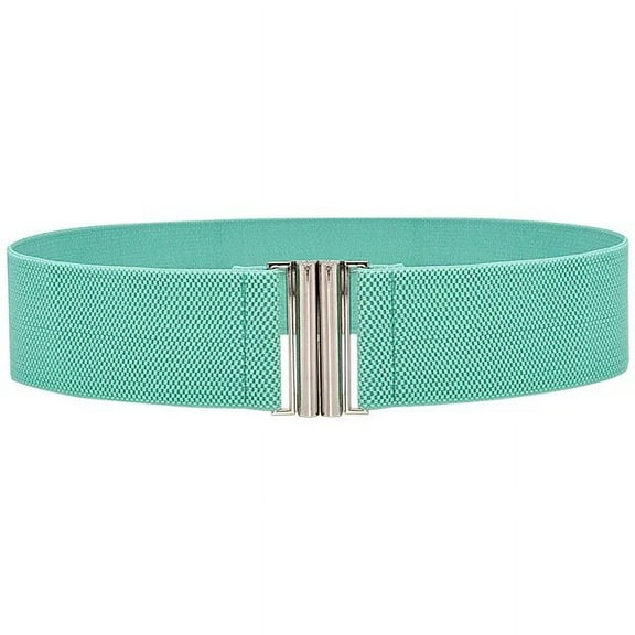 YooGuoGuo Wide Elastic Belt Solid Color Corset Belt Metal Buckle Lady Fashion Cummerbands Stretch Cinch Waistband Women Waist Belt