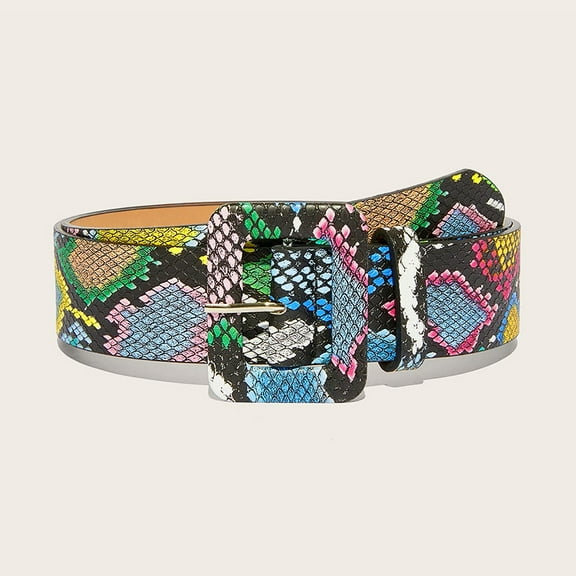 YooGuoGuo Width 3.5cm pu leather green snake waist dress decorative strap European and American fashion buckle belt chatelaine