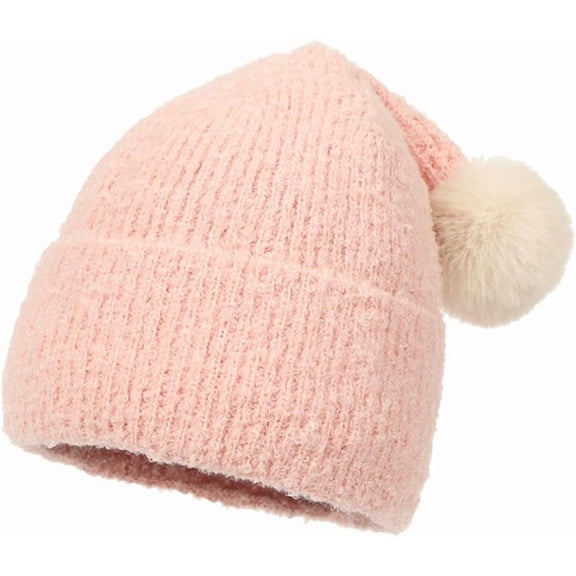 YooGuoGuo Winter Knitted Beanie Hat for Women Men Cute Pom Tail Skull Cap Slouchy Warm Elastic Curled Hat Ear Protection