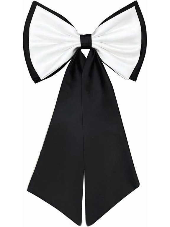 Women Big Black White Bow Decor Detachable Clothing Accessories for Wedding Party Cocktail Dresses