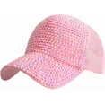 thumbnail image 1 of YooGuoGuo Women Bling Rhinestone Baseball Cap Unisex Trucker Mesh Hollow Summer Sports Sun Visor Cap Outdoor, 1 of 5