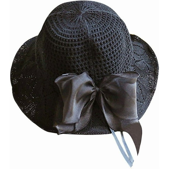 YooGuoGuo Women Bow Cotton Linen Hand-Woven Sunhat Summer UV Protection Sun Hat Cap