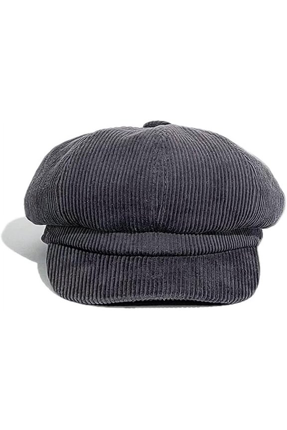 Women Corduroy Newsboy Hat 8 Panels Beret Paperboy Painter Cap
