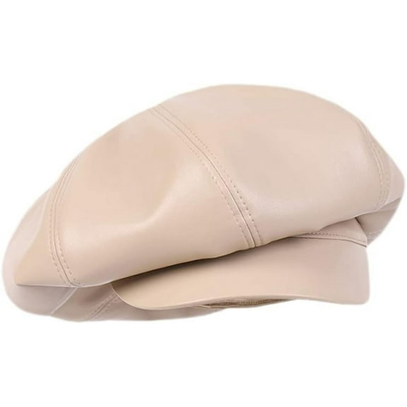 YooGuoGuo Women Faux Leather Baggy Puffy Newsboy Hat Oversized Painter Beret Cap
