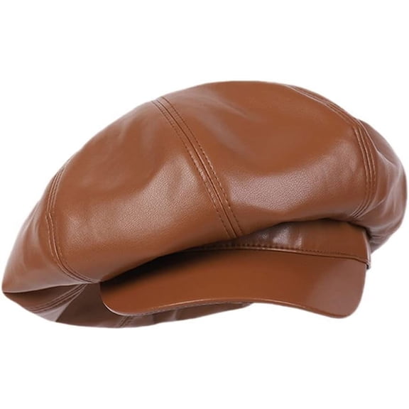 YooGuoGuo Women Faux Leather Baggy Puffy Newsboy Hat Oversized Painter Beret Cap