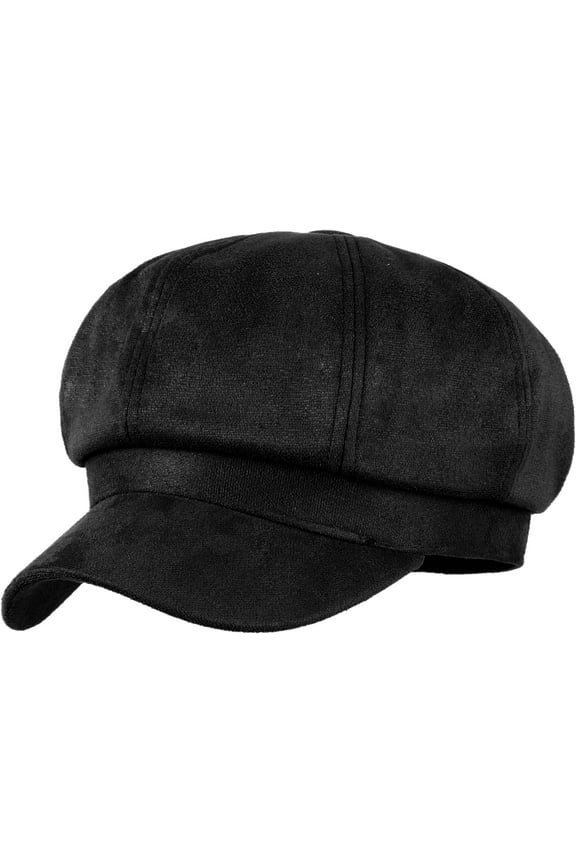 Women Faux Suede Newsboy Cap Paperboy Painter Visor Hat