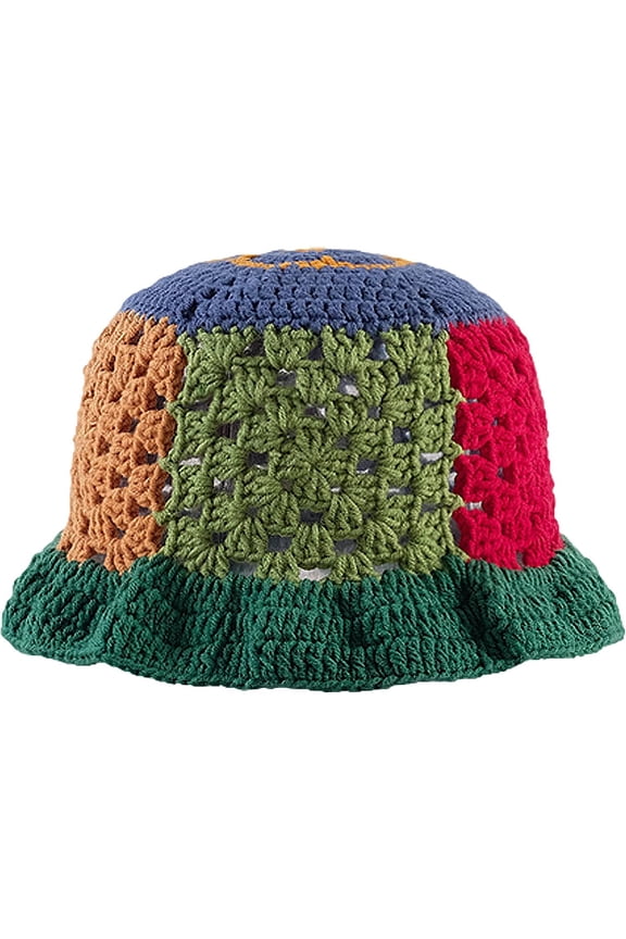 Women Knitted Bucket Hats Handmade Cloche Crochet Milk Cotton Fisherman Hat Travel Beach Floral Hobo Cap Falbala Brim