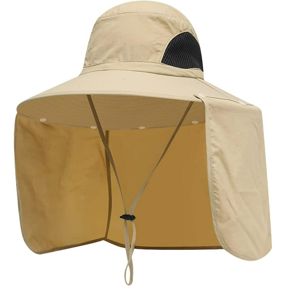 YooGuoGuo Women Large Brim Sun Hat with Neck Flap, Men Quick Dry Hiking Fishing Safari Hat UPF 50 