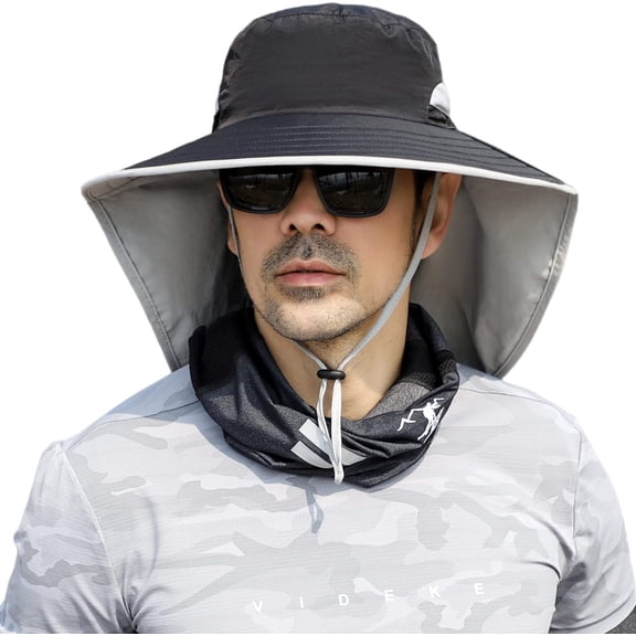 YooGuoGuo Women Large Brim Sun Hat with Neck Flap, Men Quick Dry Hiking Fishing Safari Hat UPF 50