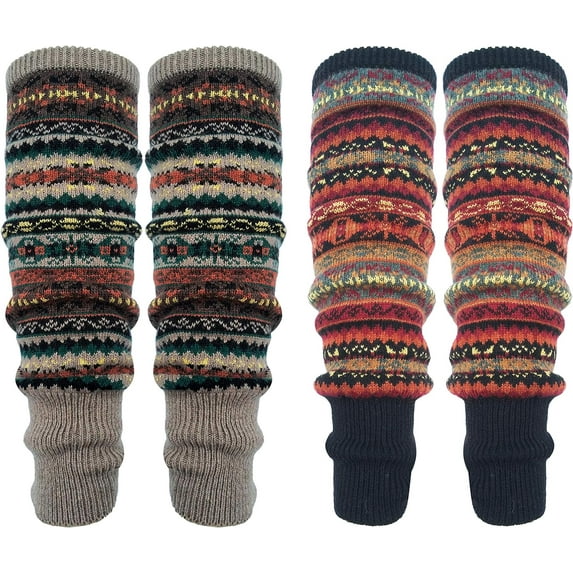 YooGuoGuo Women Long Leg Warmers Winter Bohemian Cover Boot Cuffs Knit Crochet Over Knee Christmas Boho