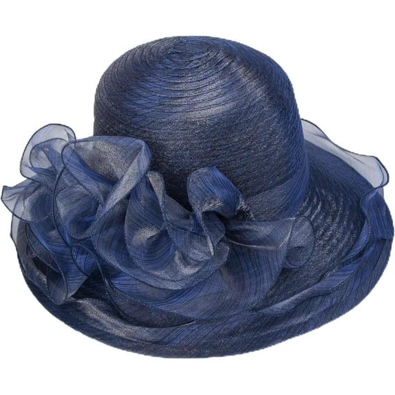 YooGuoGuo Women Organza Derby Sun Hat,Kentucky Fascinator Cocktail Tea Party Hat Flower Church Wedding Bridal Straw Caps