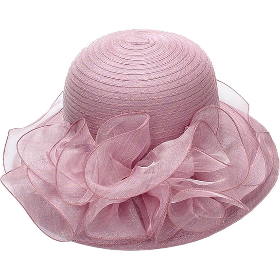 YooGuoGuo Women Organza Derby Sun Hat,Kentucky Fascinator Cocktail Tea Party Hat Flower Church Wedding Bridal Straw Caps