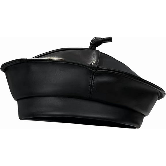 YooGuoGuo Women PU Leather French Black Beret Hat Causal Beanie Hat