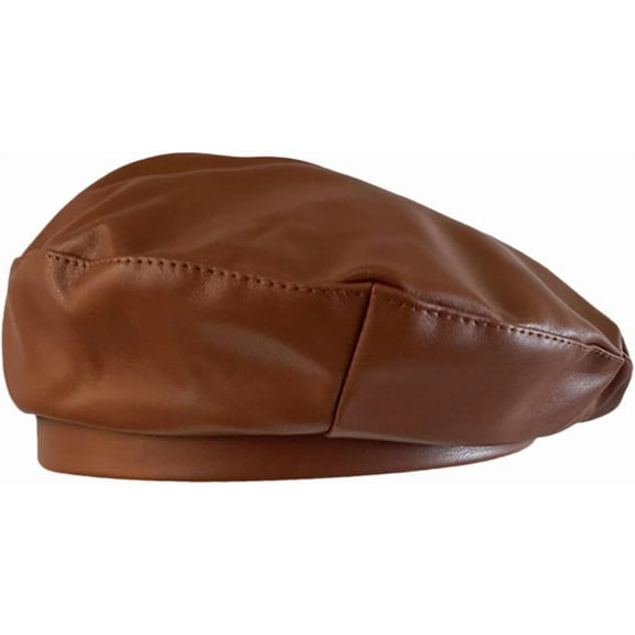 YooGuoGuo Women PU Leather French Black Beret Hat Causal Beanie Hat