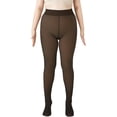 thumbnail image 1 of YooGuoGuo Women Plus Size Oversize Fleece Lined Tights, Winter Warm Fake Translucent Pantyhose Thermal Sheer Thick Leggings, 1 of 8