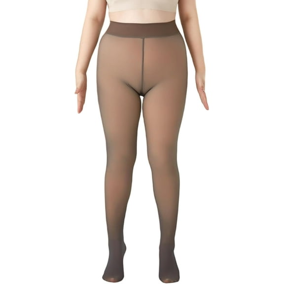 YooGuoGuo Women Plus Size Oversize Fleece Lined Tights, Winter Warm Fake Translucent Pantyhose Thermal Sheer Thick Leggings