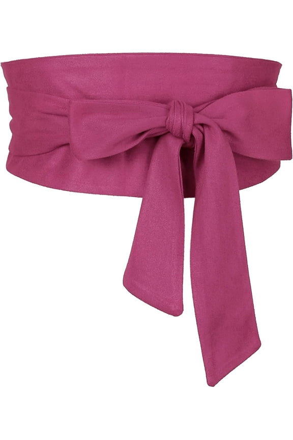 Women Plus Size Solid Obi Belt, Bowknot Self Tie Wrap Wide Sash Waistband Belt for Dress