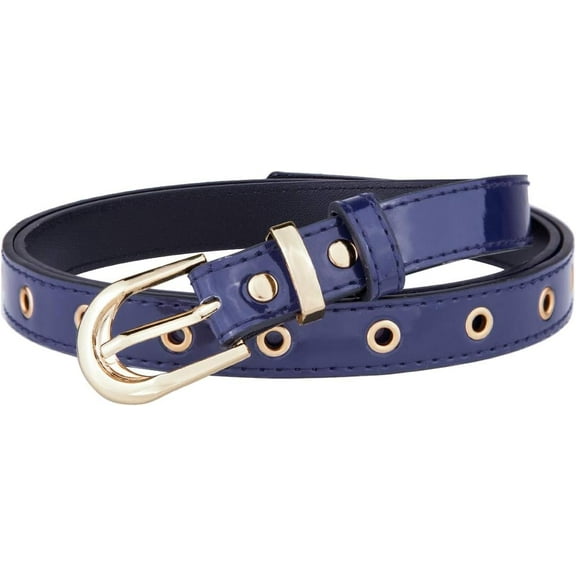YooGuoGuo Women Skinny Leather Dress Belt, Casual Thin Waist for Jeans Pants with Golden Mental Buckle