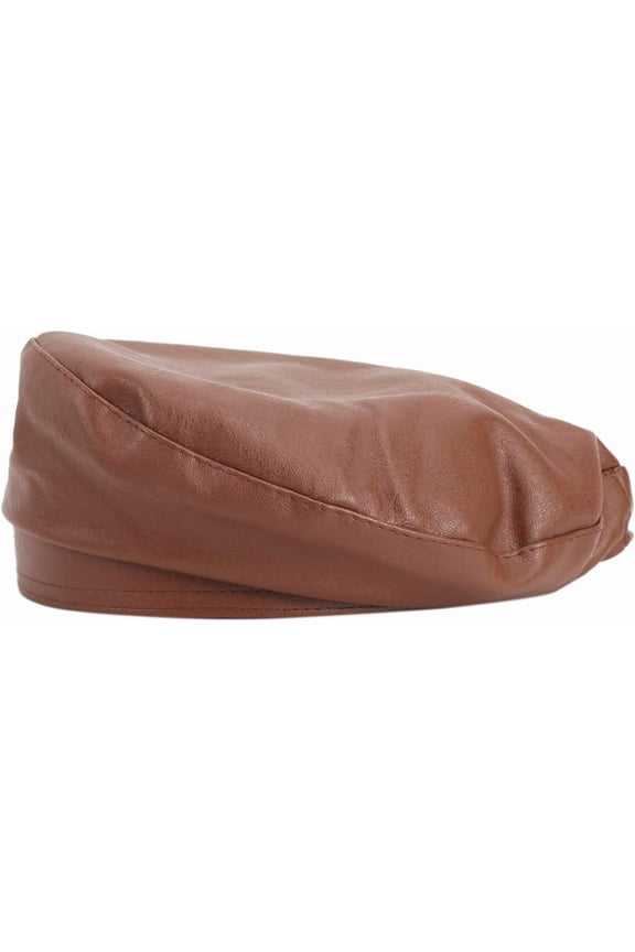 Women Spring Fall Winter Faux Leather Beret Classic British Style Hat