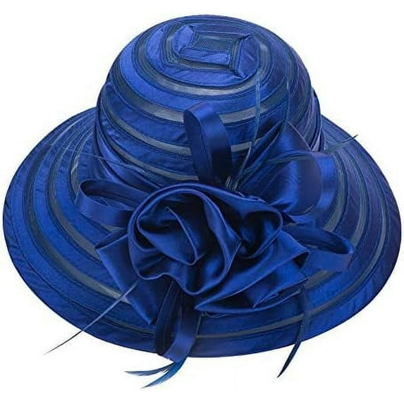 YooGuoGuo Women Straw-Organza Spring-Hat Floral-Decor, Derby Cocktail Tea Party Sun Hat Wedding Bridal Flower Church Hat Packable