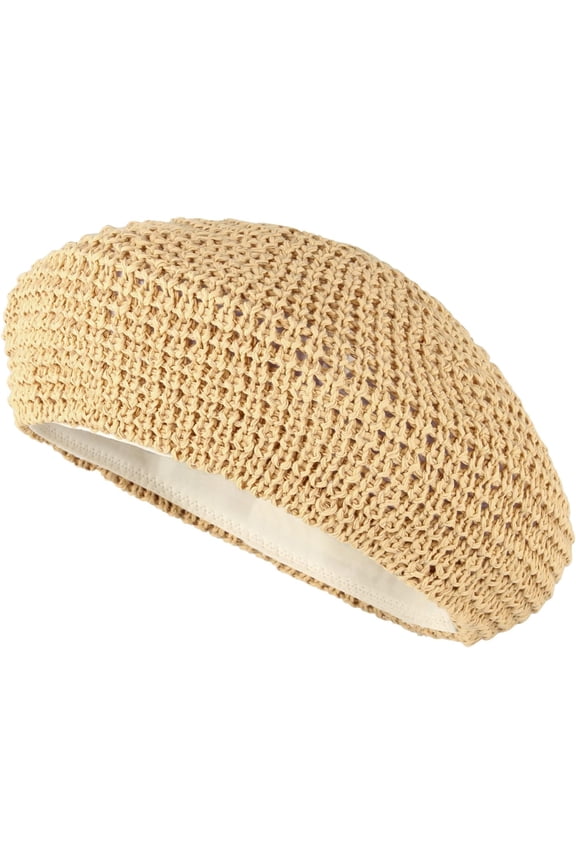 Women Summer Straw Woven Sunhat Classic Beret Artist Painter Sun Hat Cap