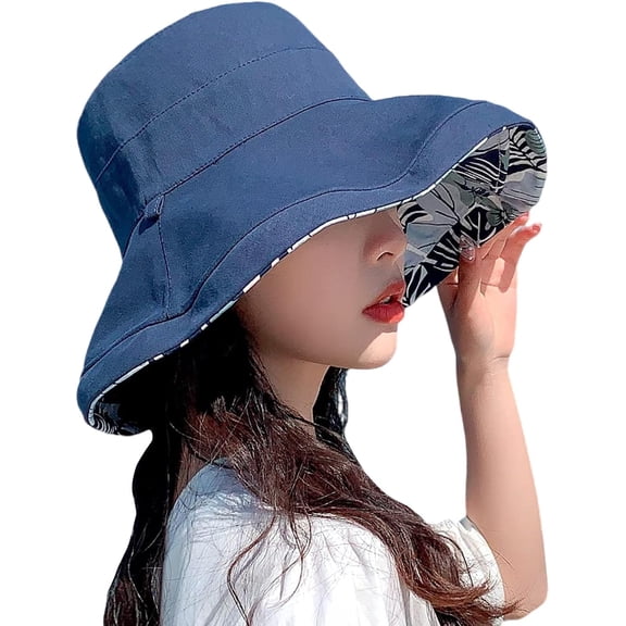 YooGuoGuo Women Summer Sun Hat Wide Brim Wired Edge Floral Beach Bucket Hats Reversible Foldable Travel UV Protection Lady Hat