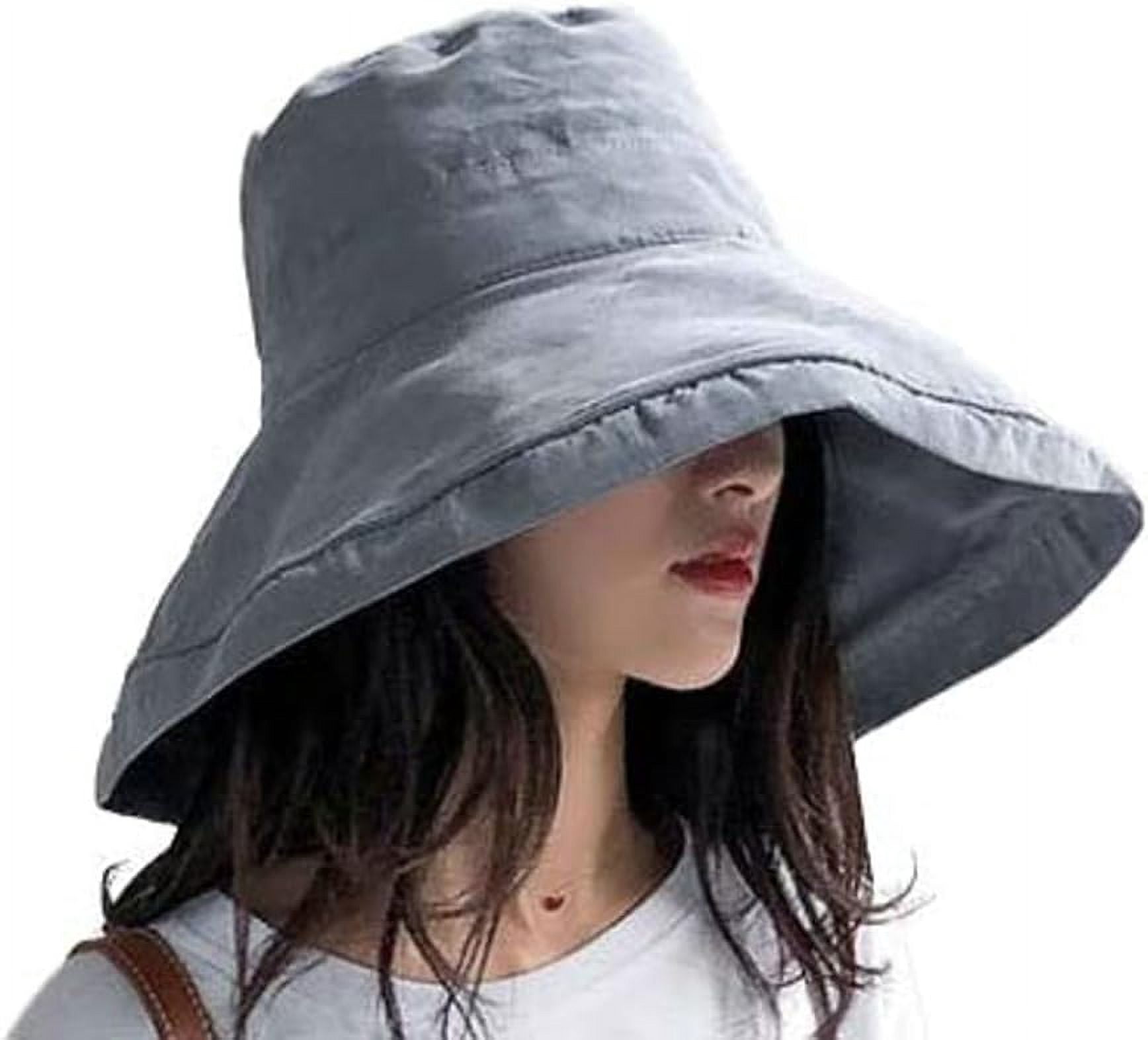 IYEBRAO 2 Pack Womens Ponytail Sun Hat UV Protection Bucket Hats Foldable Wide Brim Summer Boonie Beach Cap Fishing Hiking(Beige & Sky Blue - View #8
