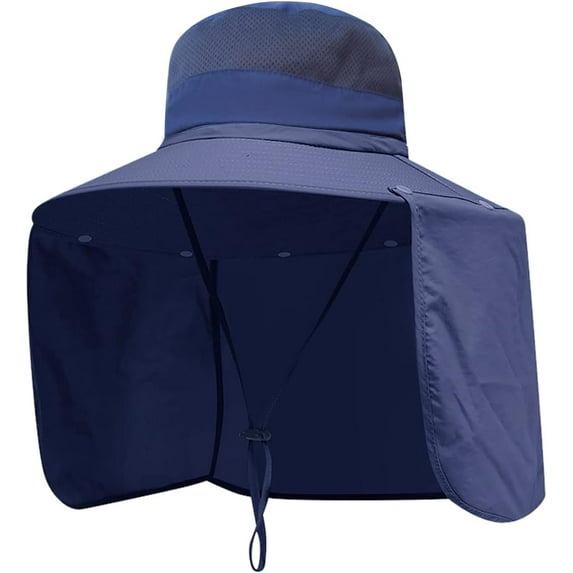 YooGuoGuo Women Wide Brim Face Mask Sun Hat Detachable Neck Face Flap Ponytail UV Protection Visor Hat Garden Fishing Hiking