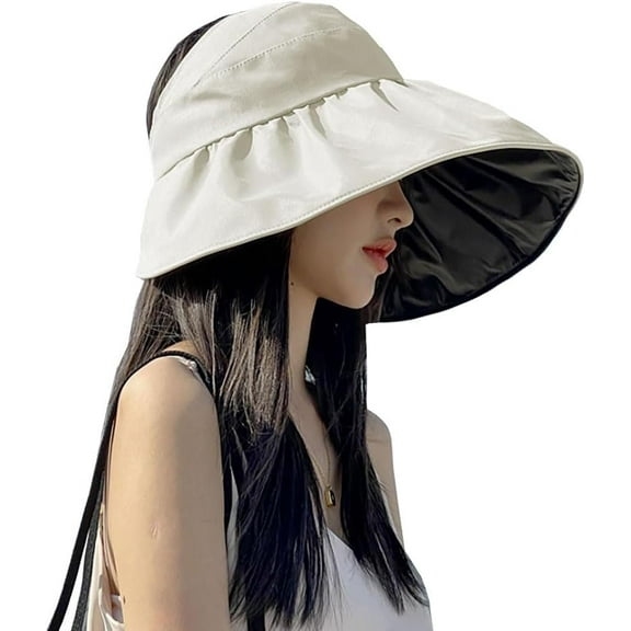 YooGuoGuo Women Wide Brim Roll Up Sun Hat UV Protection Ponytail Beach Bucket Hat Summer Sun Visor Hat Flodable Fishing Hats with Strap