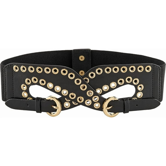 YooGuoGuo Women Wide Elastic Belt PU Leather Vintage Dress Wide Waist Belt Punk Fashion Cinch Stretch Belt Retro Waistband