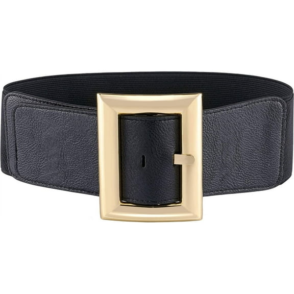 YooGuoGuo Women Wide Elastic Dress Belt Stretch Waist Belt Vintage Fashion Cinch Belt Buckle Retro PU Leather Waistband Cosplay