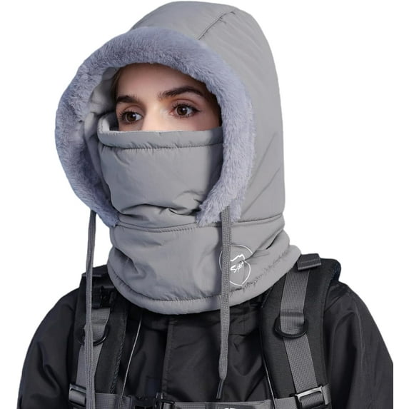 YooGuoGuo Women Winter One Piece Balaclavas Hat Slouchy Fleece Hoodie Face Shield Mask Warm Earmuff Ski Snow Hats Cold Weather