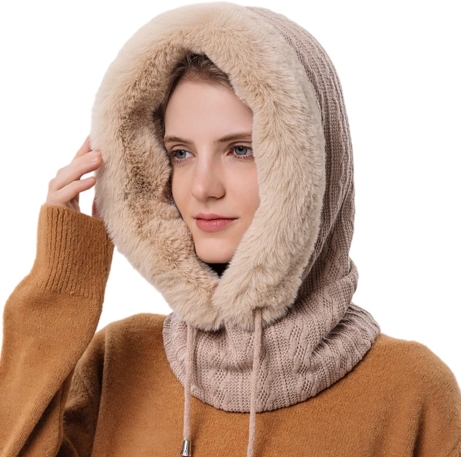YooGuoGuo Women Winter One Piece Beanie Hat Slouchy Fleece Balaclavas Face Mask Neck Scarf Set Earmuff Ski Snow Knit Hats