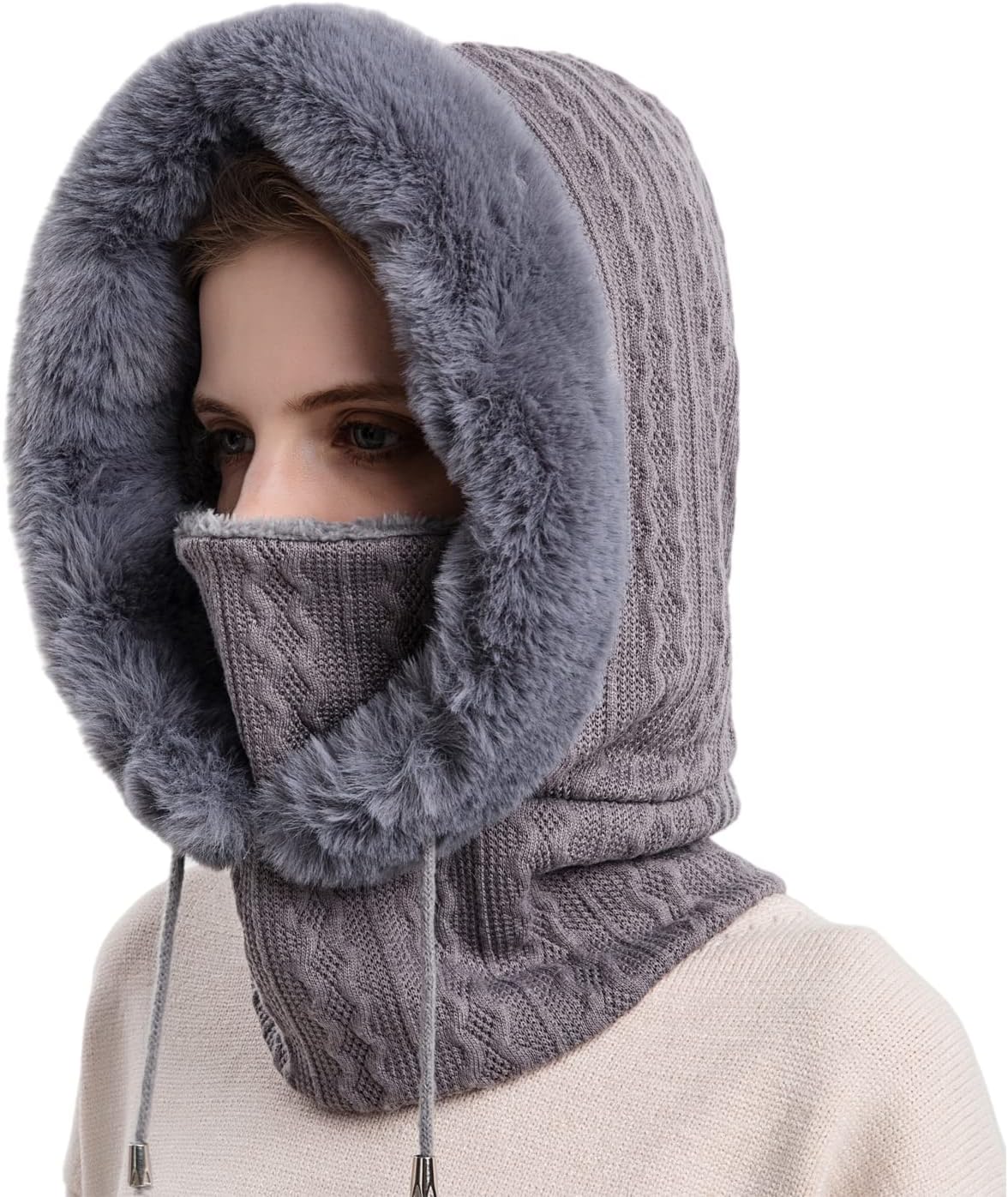 YooGuoGuo Women Winter One Piece Beanie Hat Slouchy Fleece Balaclavas Face Mask Neck Scarf Set Earmuff Ski Snow Knit Hats