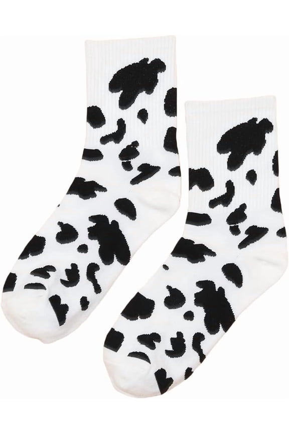 Women's 1 pairs Cow Print Crew Socks