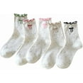 thumbnail image 1 of YooGuoGuo Women's 5 Pairs Boho Bow Embroidered Mid Calf Sock Cute Ruffle Athletic Running Crew Socks, 1 of 6